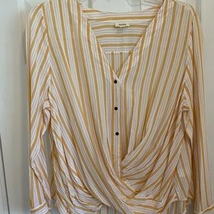 Yellow & White Linen top